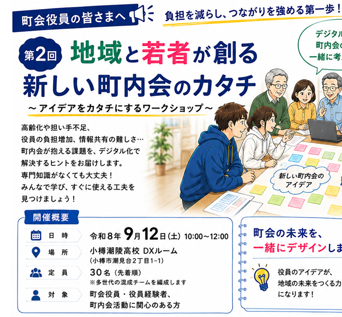 第2回 地域と若者が創る新しい町内会のカタチ ワークショップのチラシ